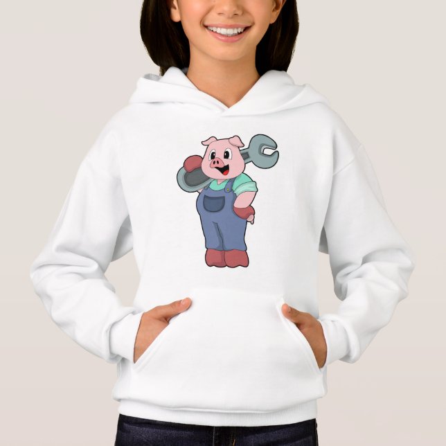 Pig as Mechanic with Wrench (Front)