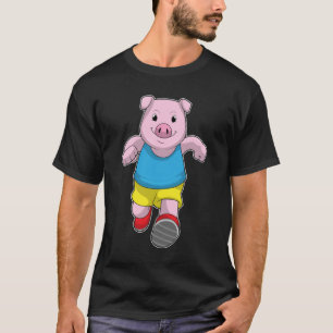 Pig as Runner at Running T-Shirt