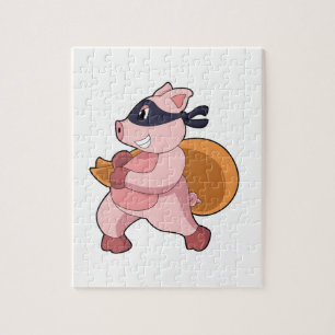 Pig as Runner Jigsaw Puzzle