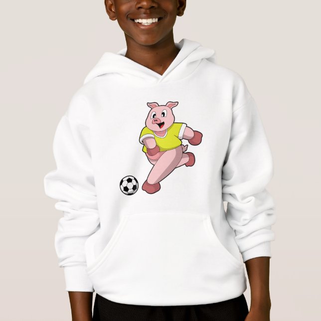 Pig as Soccer player with Soccer (Front)
