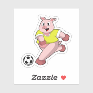 Pig as Soccer player with Soccer