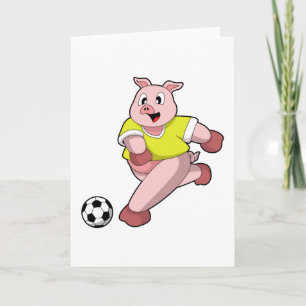 Pig as Soccer player with Soccer Card