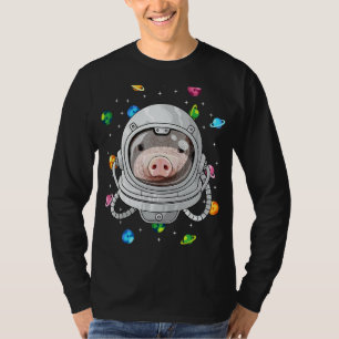 Pig Astronaut Farm Animal Deep In Space Cosmic Uni T-Shirt