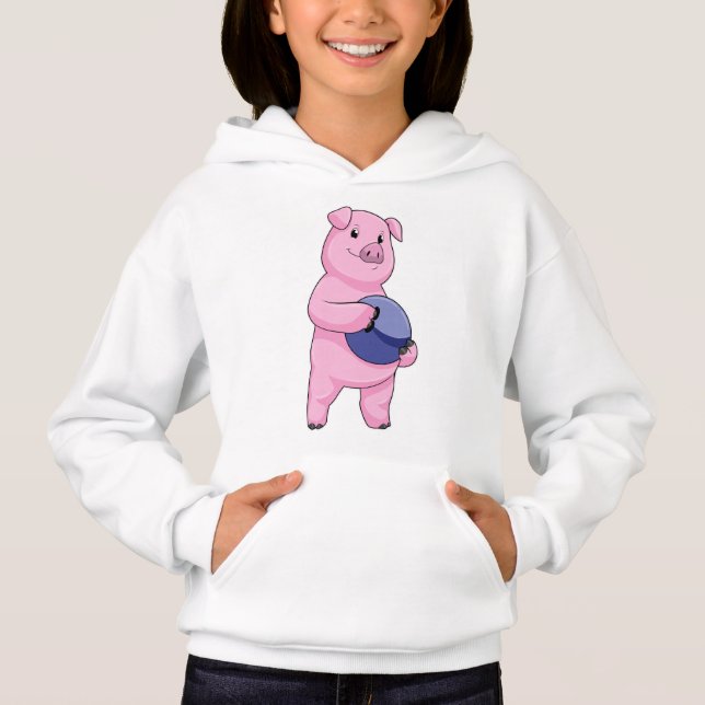 Pig at Bowling with Bowling ball (Front)