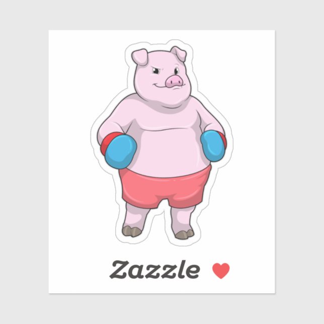 Pig at Boxing with Boxing gloves (Sheet)