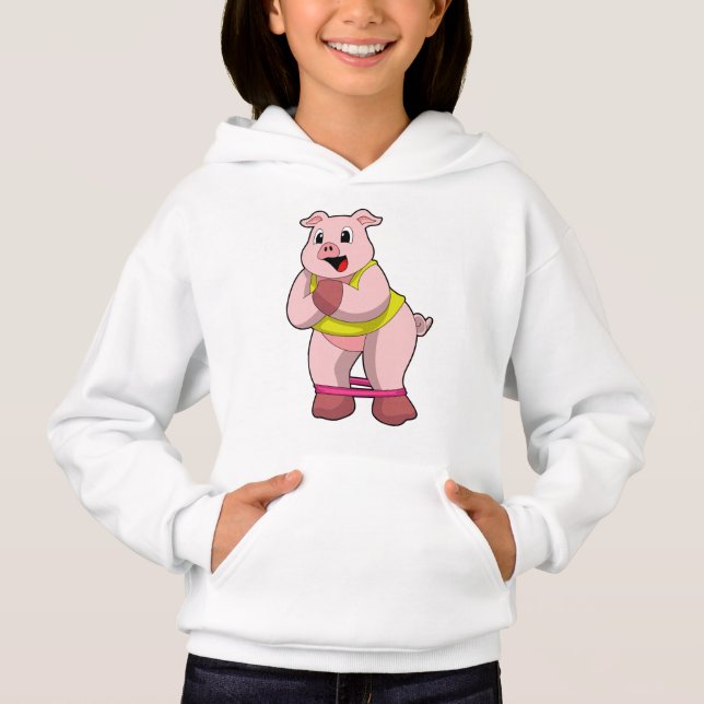 Pig at Fitness with Rubber band (Front)