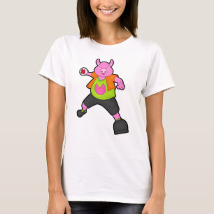 Pig at Handball player with Handball T-Shirt