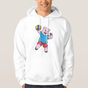 Pig at Handball Sports Hoodie