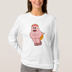 Pig at Jumping into Water T-Shirt