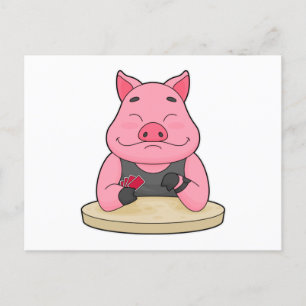 Pig at Poker with Poker cards