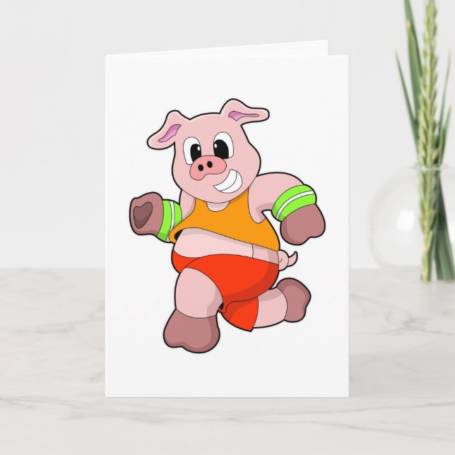 Pig at Running Card (Front)