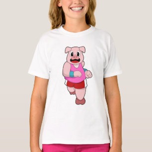 Pig at Running T-Shirt