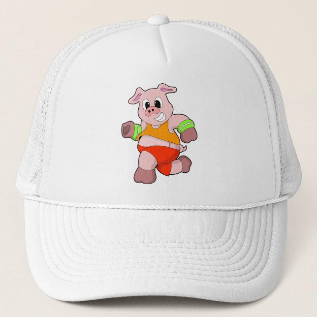 Pig at Running Trucker Hat (Front)