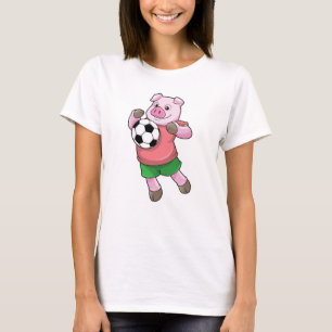 Pig at Soccer Sports T-Shirt