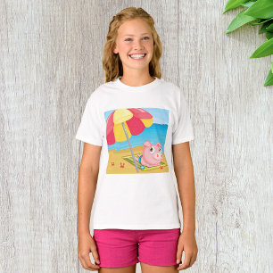 Pig At The Beach Girls T-Shirt