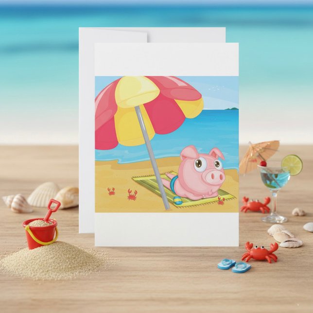 Pig At The Beach Invitations (Creator Uploaded)