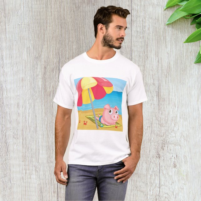 Pig At The Beach Mens T-Shirt (Creator Uploaded)