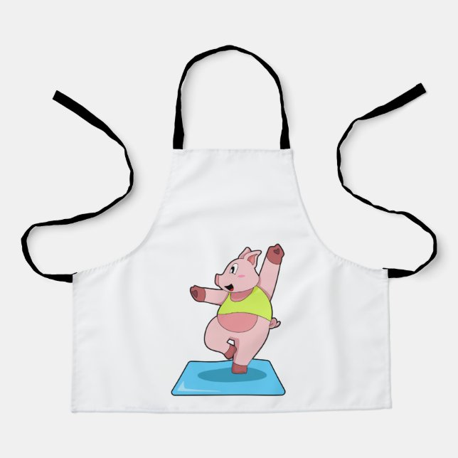 Pig at Yoga Fitness Apron (Front)