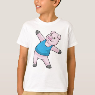Pig at Yoga Stretching T-Shirt