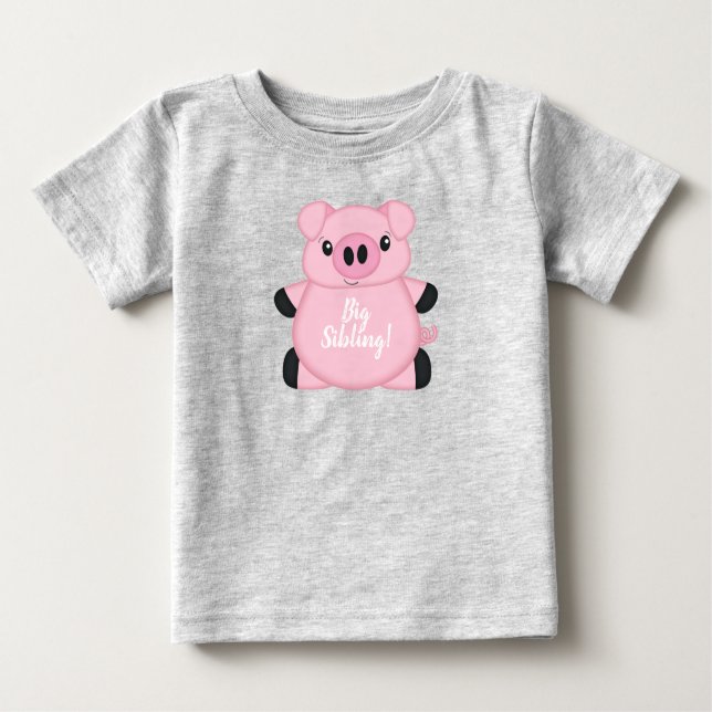 Pig Baby Shower Farm Baby T-Shirt (Front)