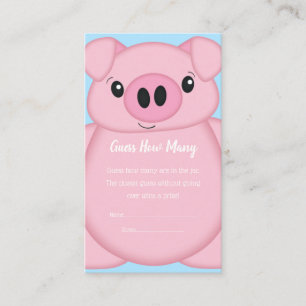 Pig Baby Shower Farm Blue Boy Enclosure Card