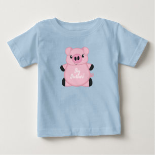 Pig Baby Shower Farm Blue Boy T-Shirt