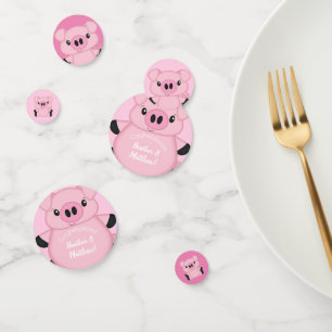 Pig Baby Shower Farm Pink Girl Confetti