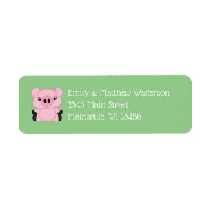 Pig Baby Shower Farm Return Address Label