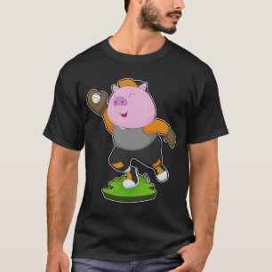 Pig Baseball player Baseball Sports T-Shirt