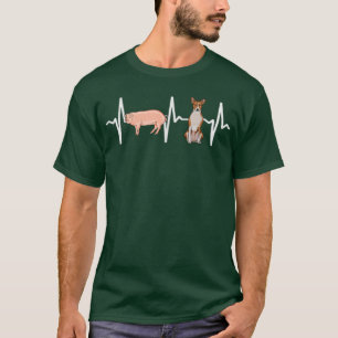 Pig Basenji Heartbeat Dog Lover T-Shirt