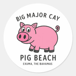 Pig Beach Big Major Key Exumas The Bahmas Classic Round Sticker