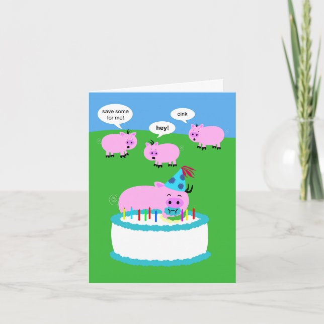 Pig Birthday Card (Front)