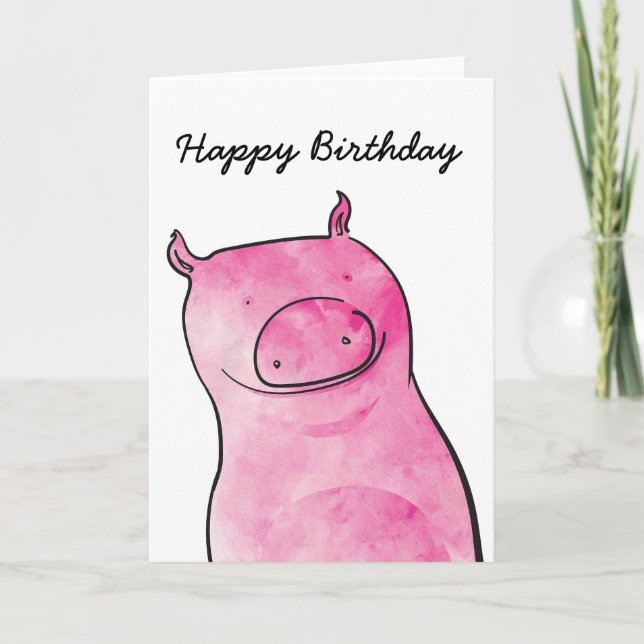 Pig Birthday Card (Front)