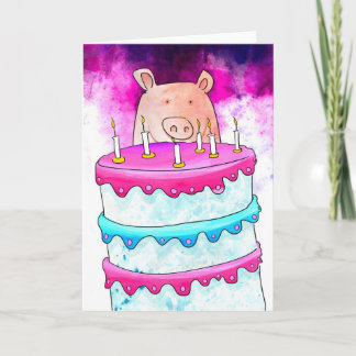 Pig Birthday Card