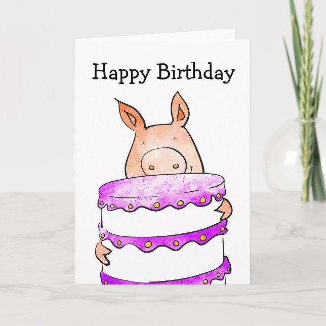 Pig birthday card (Front)