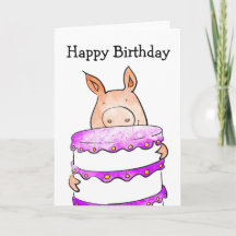 Pig birthday card