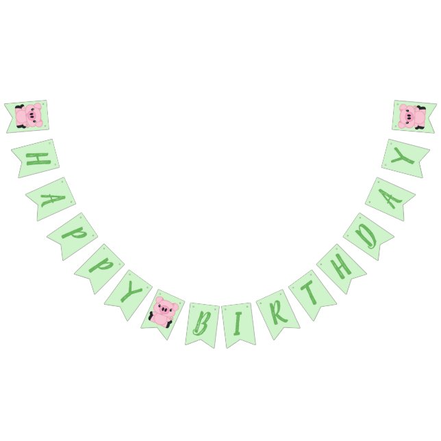 Pig Birthday Party Bunting (All)