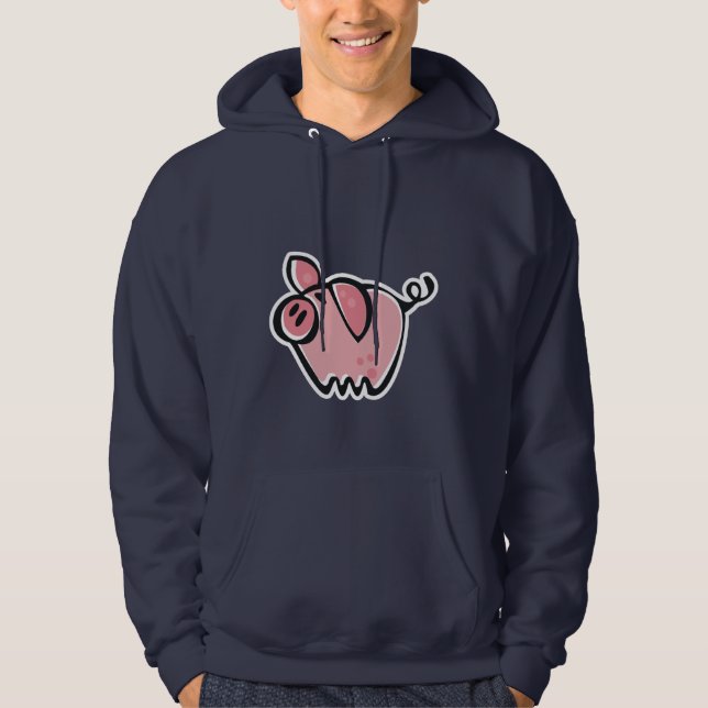 Pig; Blue Hoodie (Front)