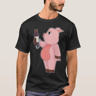 Pig Bottle Red wine T-Shirt