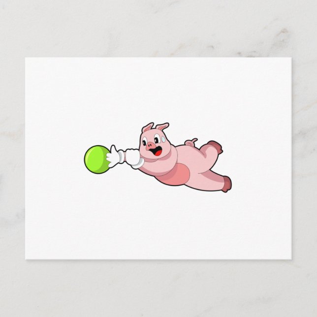 Pig Bowling Bowling ball Postcard (Front)