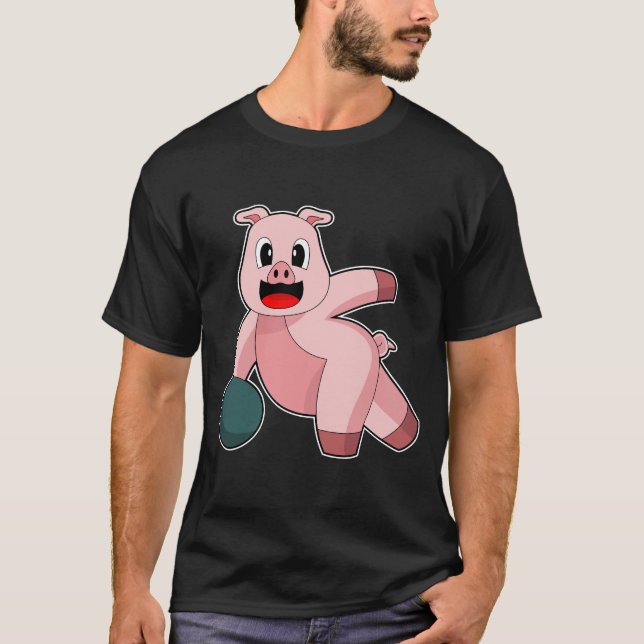 Pig Bowling Bowling ball T-Shirt (Front)