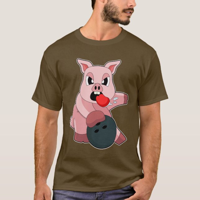Pig Bowling Bowling ball T-Shirt (Front)