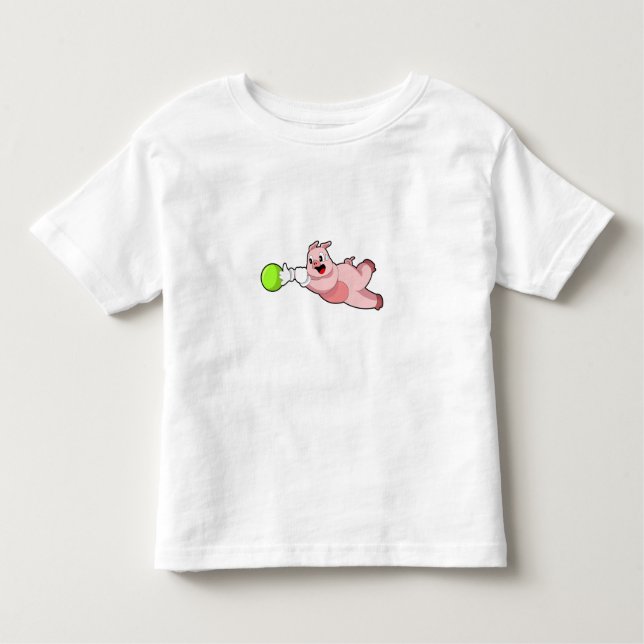 Pig Bowling Bowling ball Toddler T-Shirt (Front)