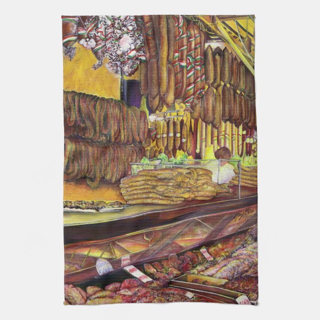 Pig, Budapest Tea Towel (Vertical)