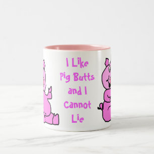 "Pig Butts" Pink Cartoon Pig Ceramic Mug