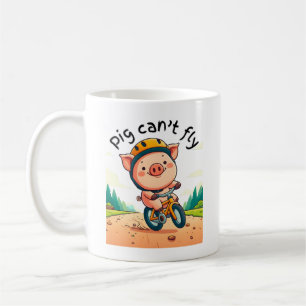 Pig Can't Fly. L Pink BG Coffee Mug