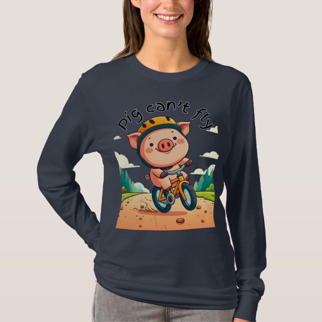 Pig Can't Fly. T-Shirt (Front)
