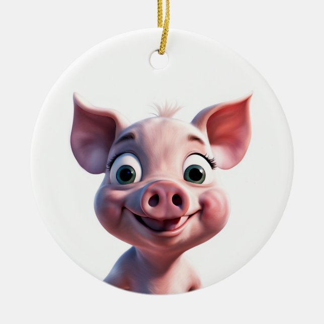 Pig Ceramic Ornament (Front)