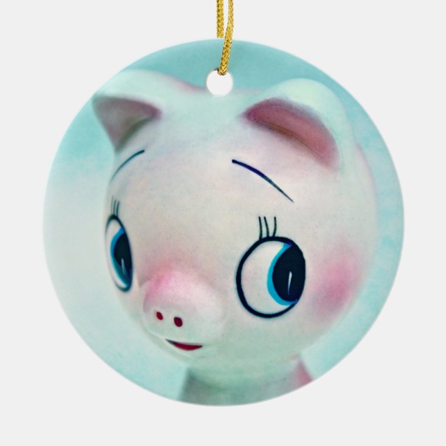 Pig Ceramic Tree Decoration (Front)