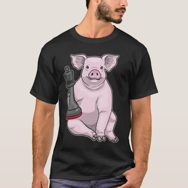Pig Chess piece King Chess T-Shirt (Front)